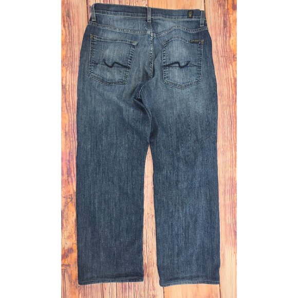 7 For All Mankind Mens Relaxed Fit Blue Denim Jeans 32x29 - Picture 2 of 9